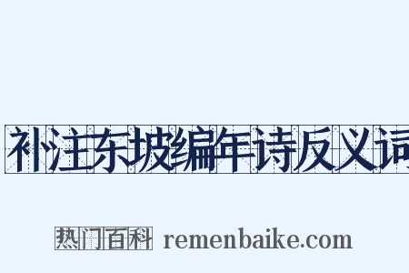 补注东坡编年诗反义词是什么意思的图片